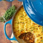 Shepherd's pie. Image with text for Pinterest.