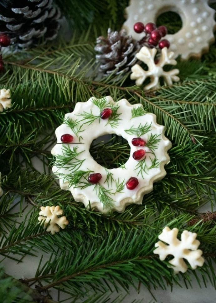 Christmas wreath peppermint cookies.