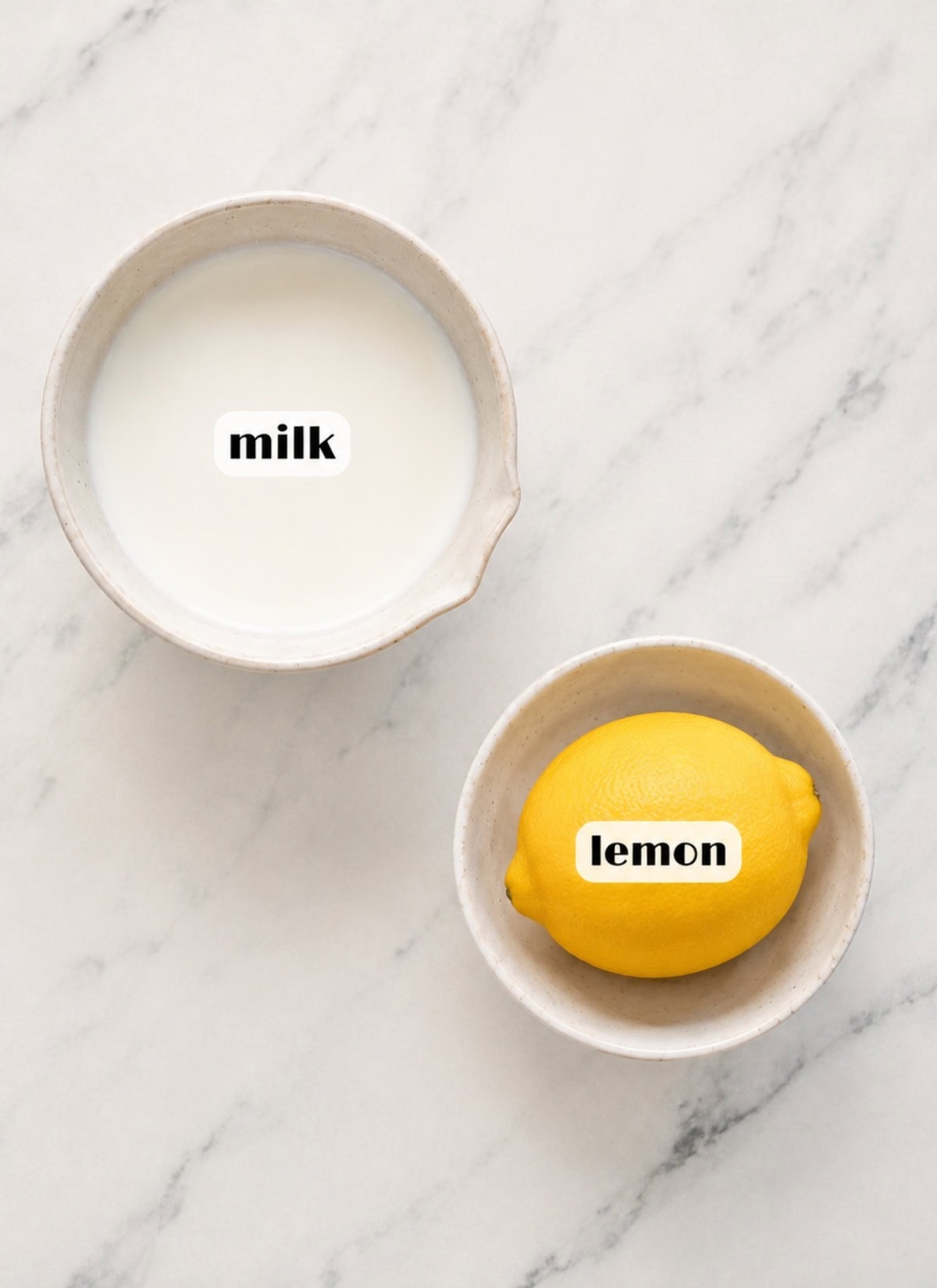 italian ricotta cheese ingredients: fresh milk and lemon.