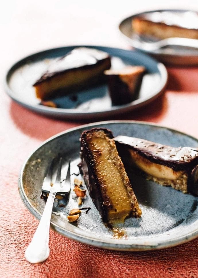 Vegan peanut butter cup tart.