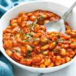 british baked beans in a tomato sauce.