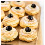 italian zeppole di san giuseppe, image with tezt for pinterest.