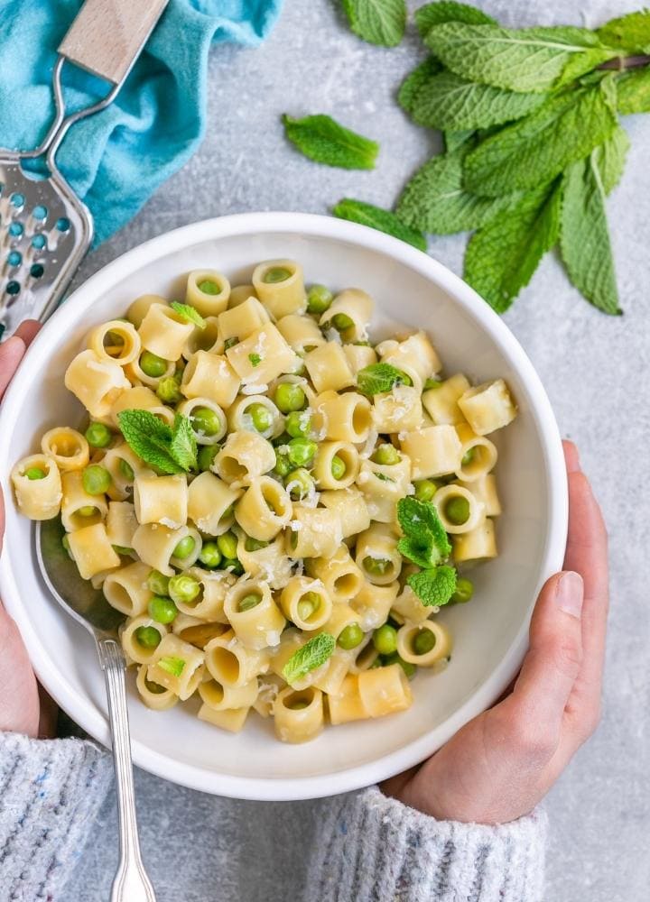 pasta and peas.