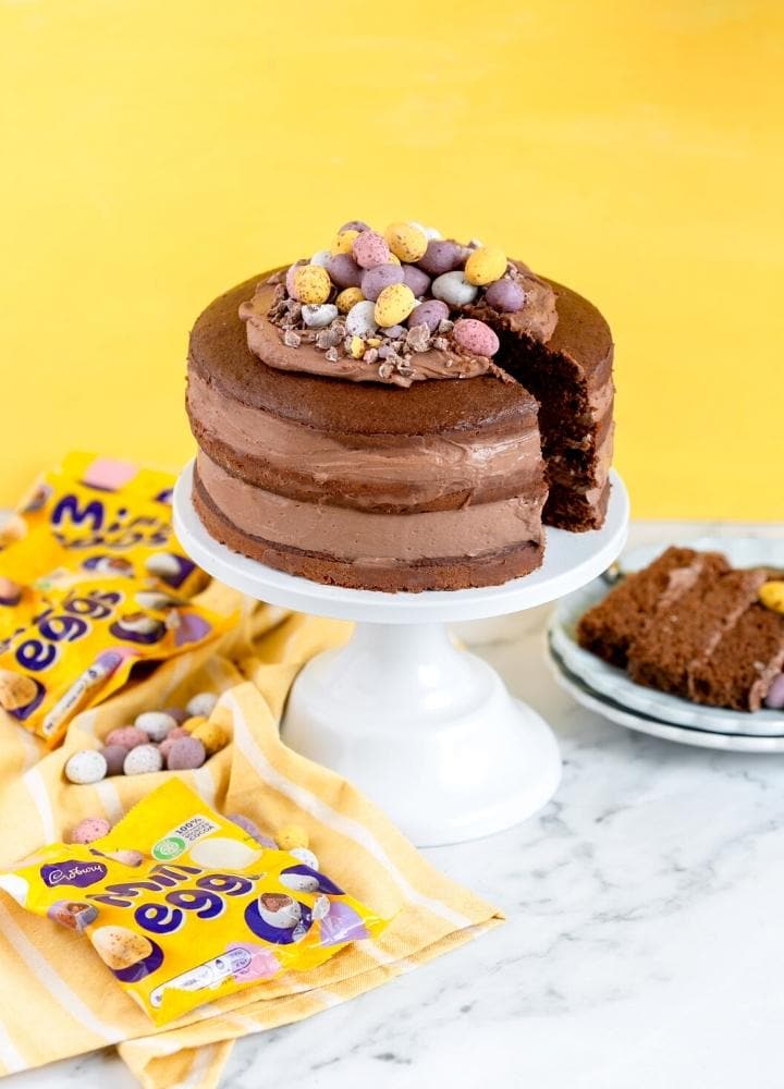 Mini egg chocolate cake.