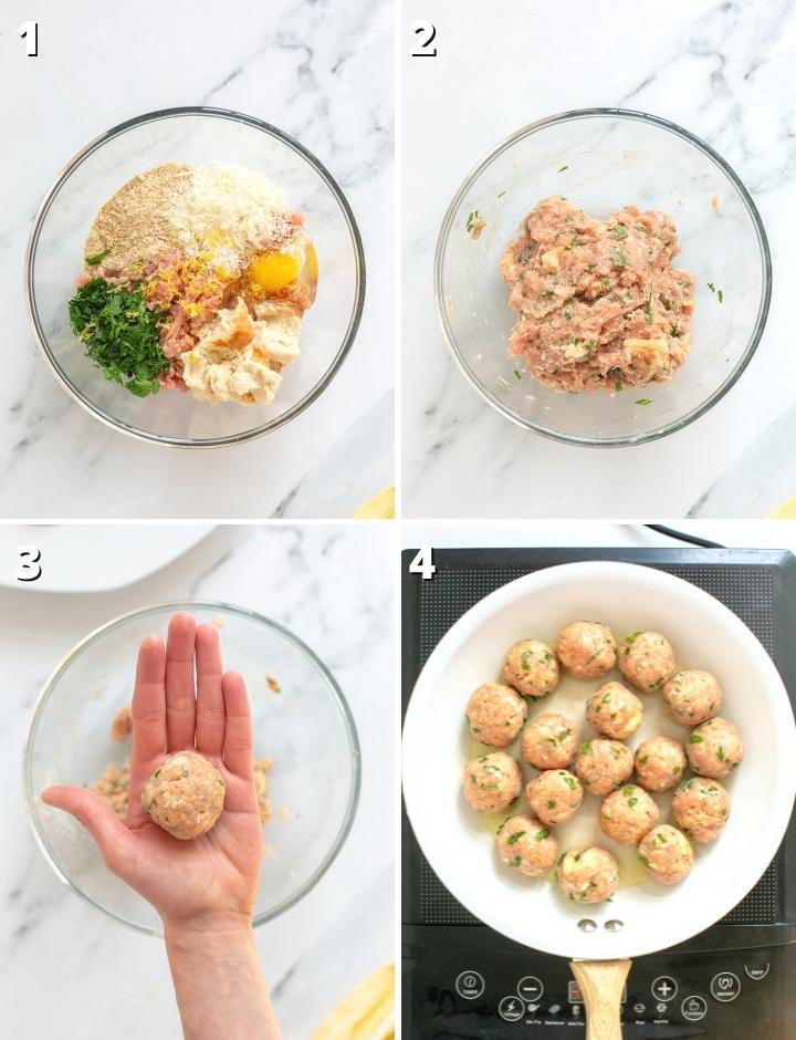 collage of four images showcasing the four steps of the recipe.