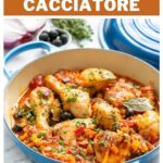 pollo alla cacciatora, image with text for Pinterest.