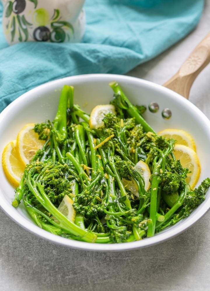 sauteed broccolini with lemon.