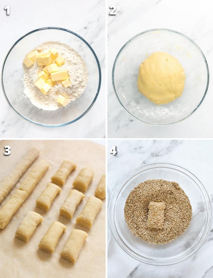 Collage of 4 images showing the 4 steps of the recipe.