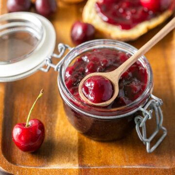 homemade cherry jam.