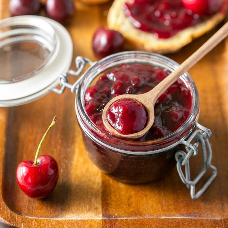 homemade cherry jam.