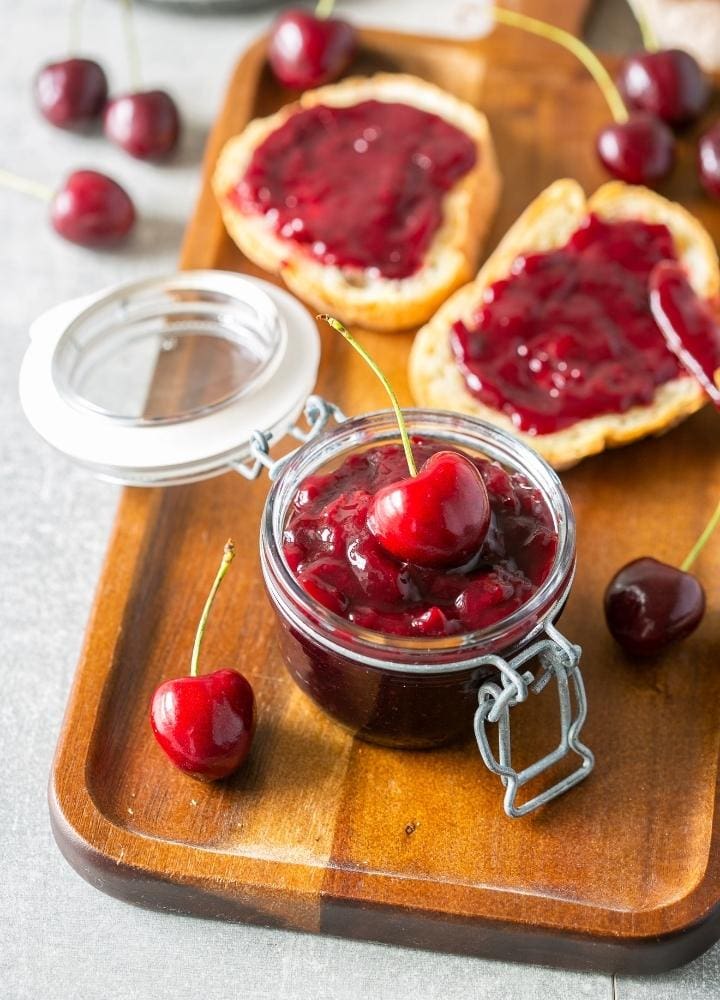 homemade cherry jam.