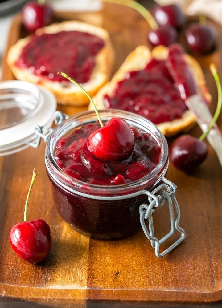 homemade cherry marmelade.