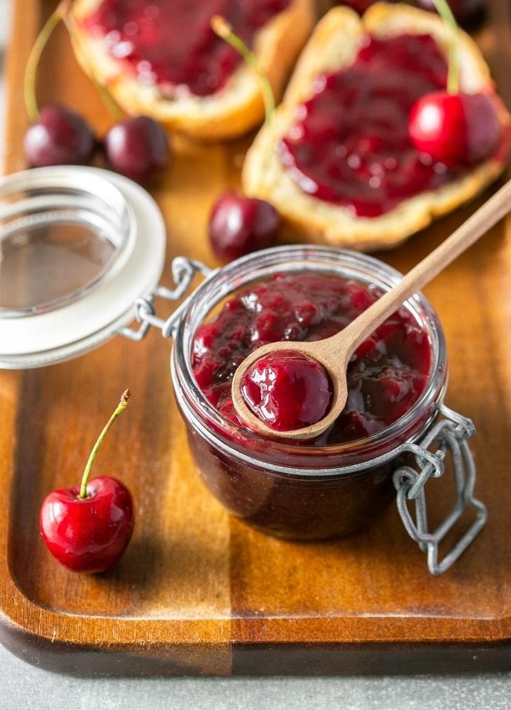 homemade cherry jam.