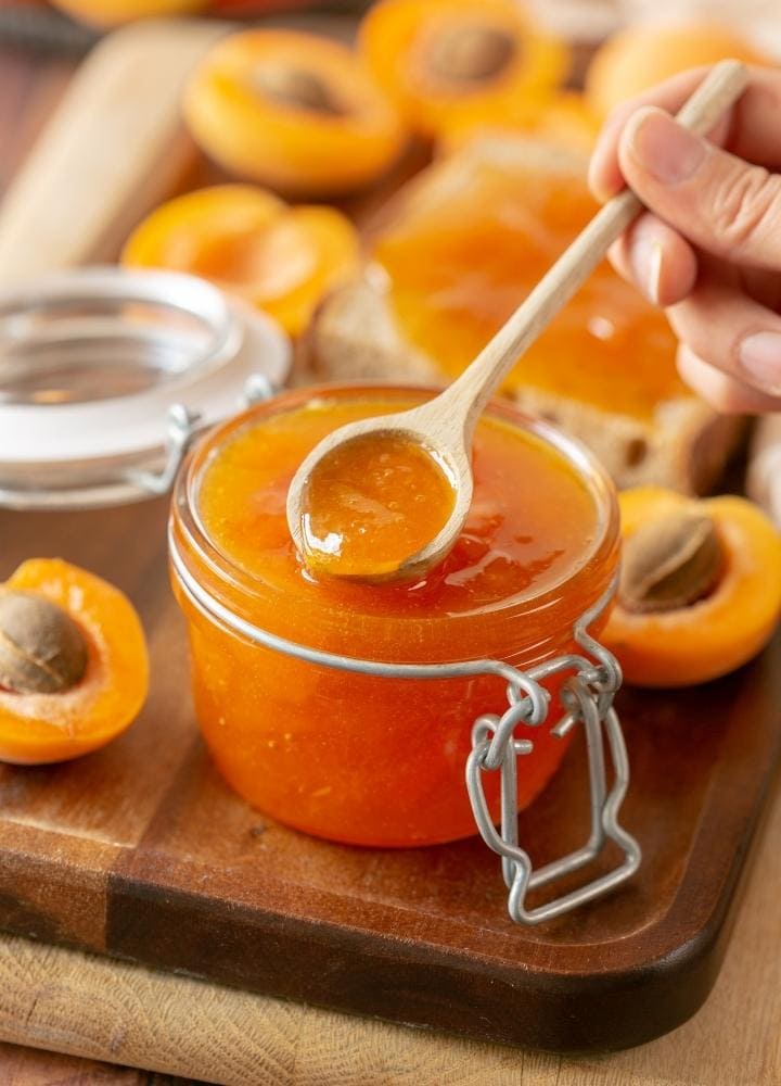 homemade apricot jam.