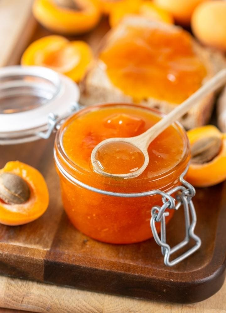 homemade apricot jam.