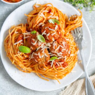 spaghetti with ricotta meatballs.