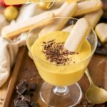 zabaglione dessert, image with text for Pinterest.