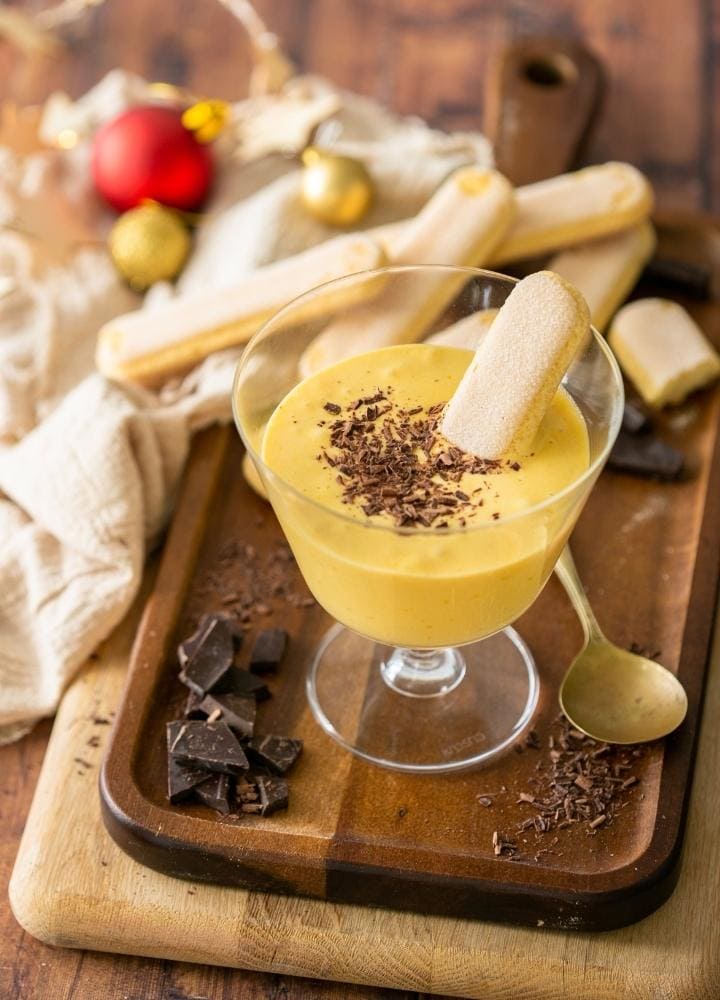 Italian zabaione cream served with ladyfingers.