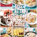 collage of images of italian christmas cookie recipes.