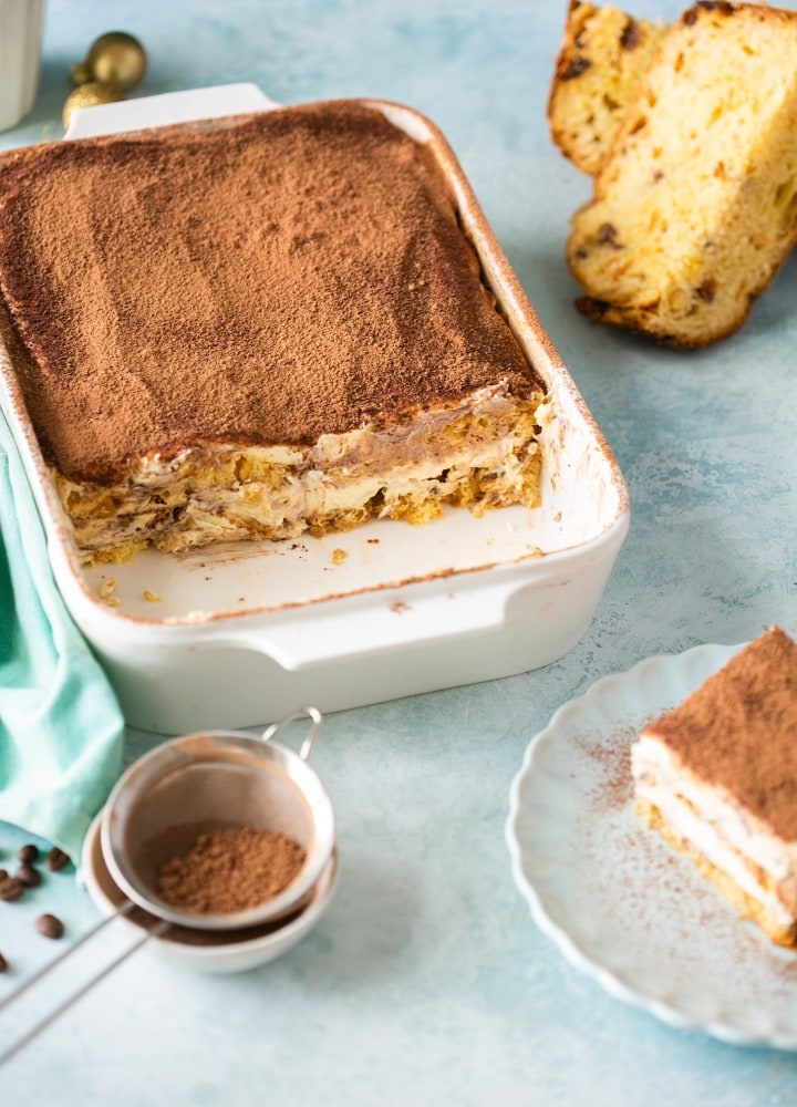 Christmas tiramisu with panettone.