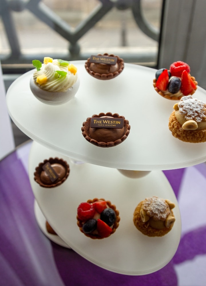 Selection of small pastries from the Westin Paris hotel.