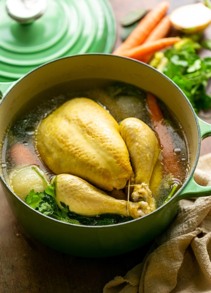 Brodo di pollo, aka Italian chicken soup.