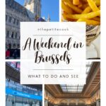 collage of four images showing brussels. Image with text for Pinterest.