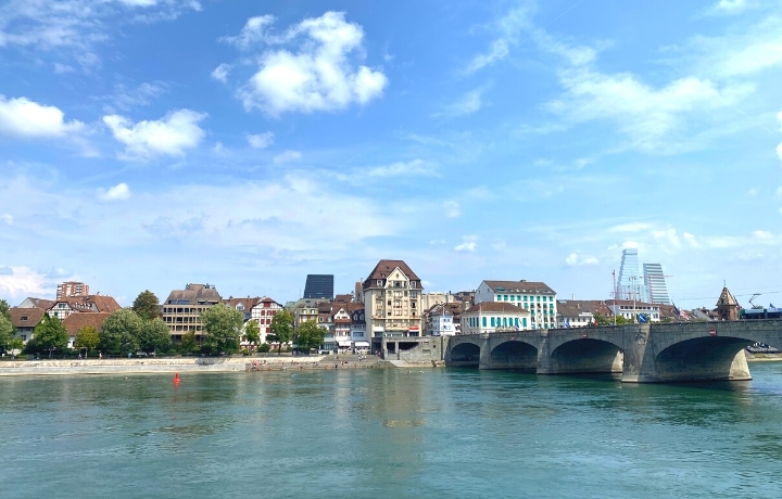 Basel Rhine riverside.