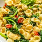 cime di rapa orecchiette, image with text for Pinterest.