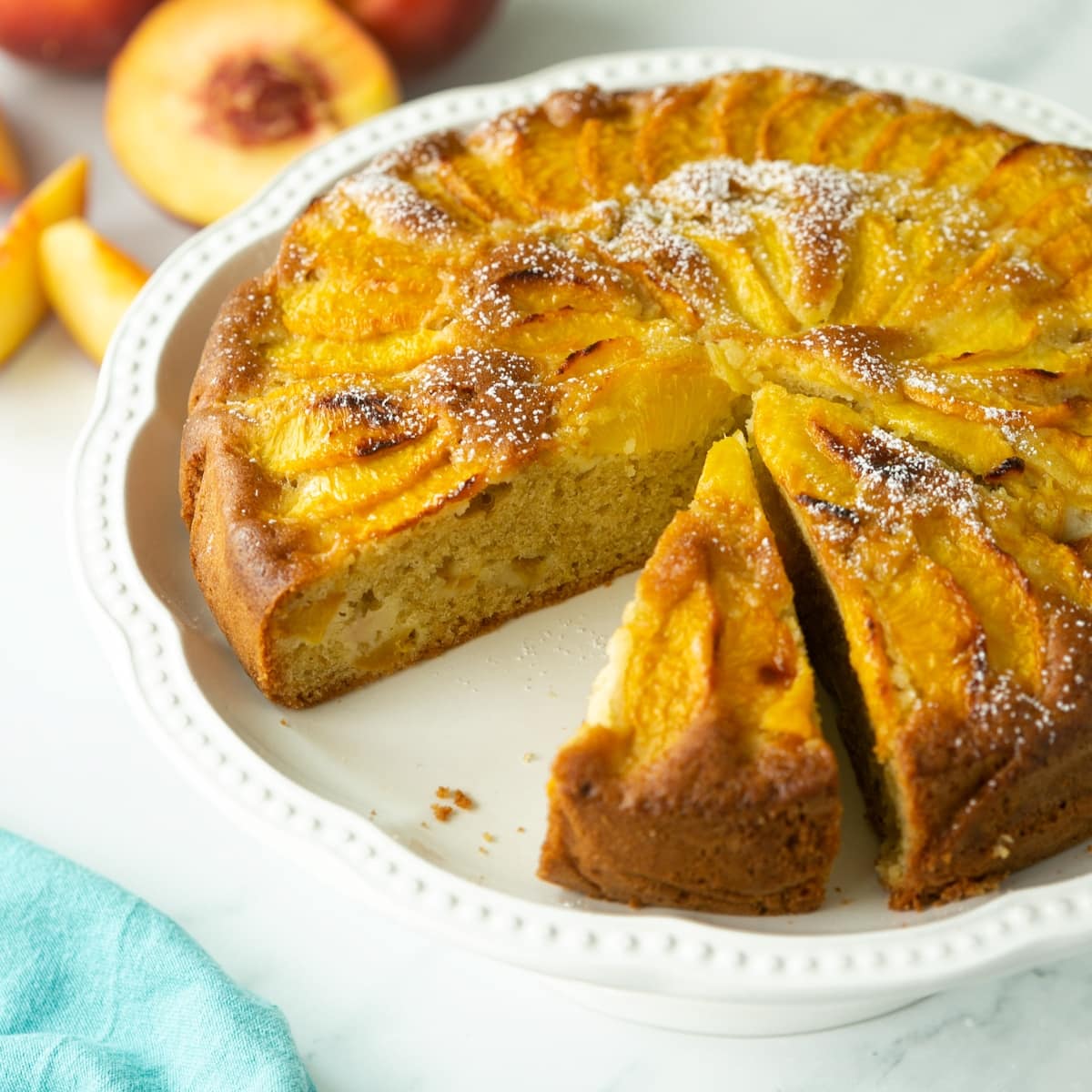 Italian Peach Cake - The Petite Cook™
