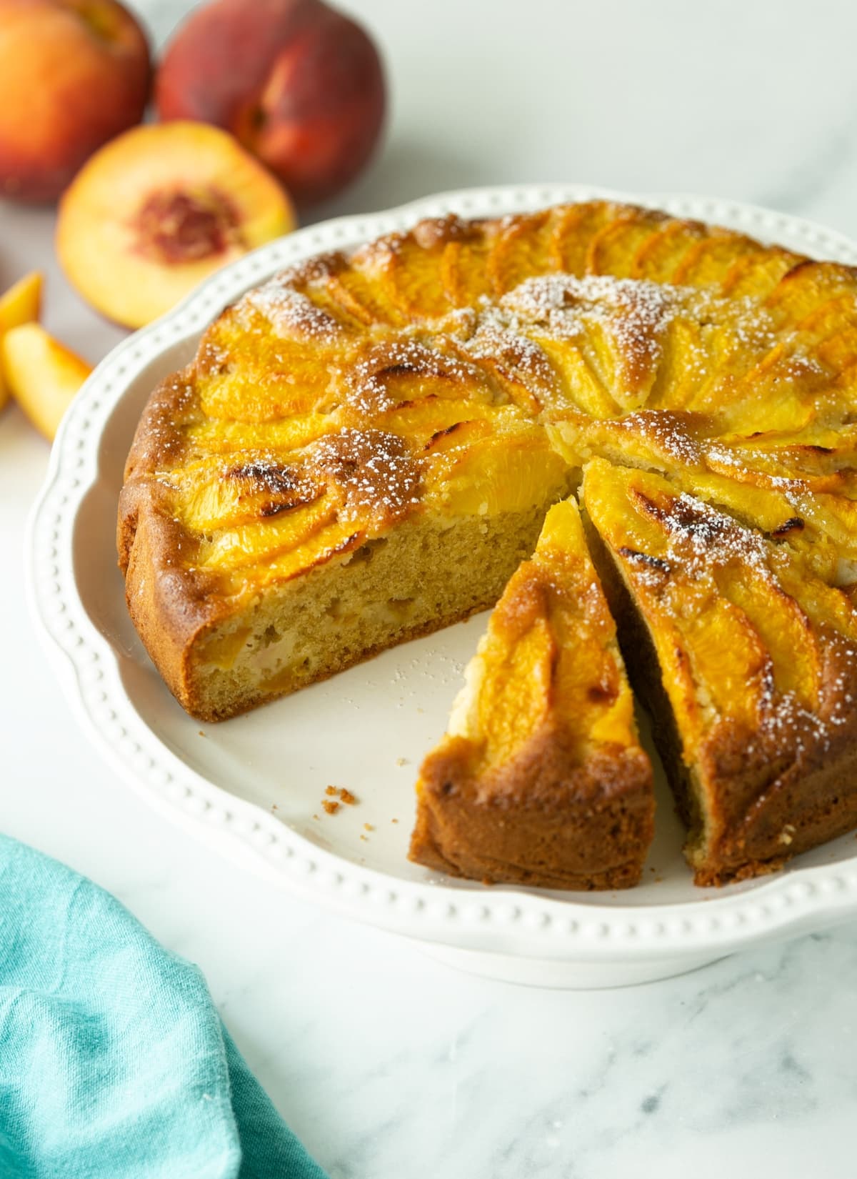 fresh peach cake.