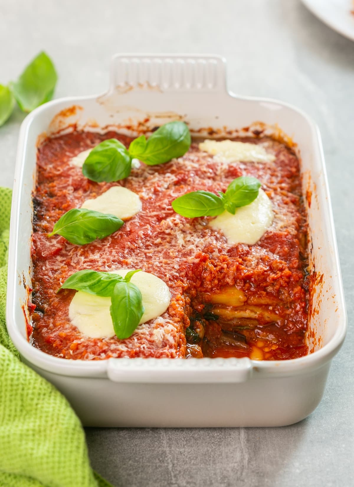 eggplant parmigiana or parmigiana di melanzane.