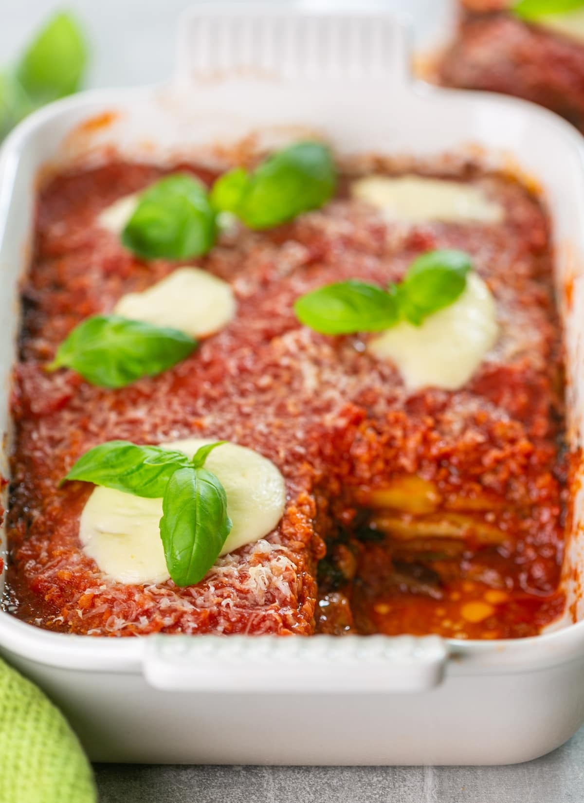 melanzane alla parmigiana or eggplant parmigiana.