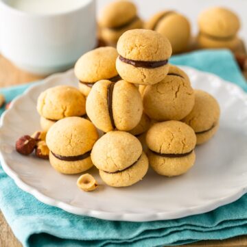 baci di dama hazelnut cookies.