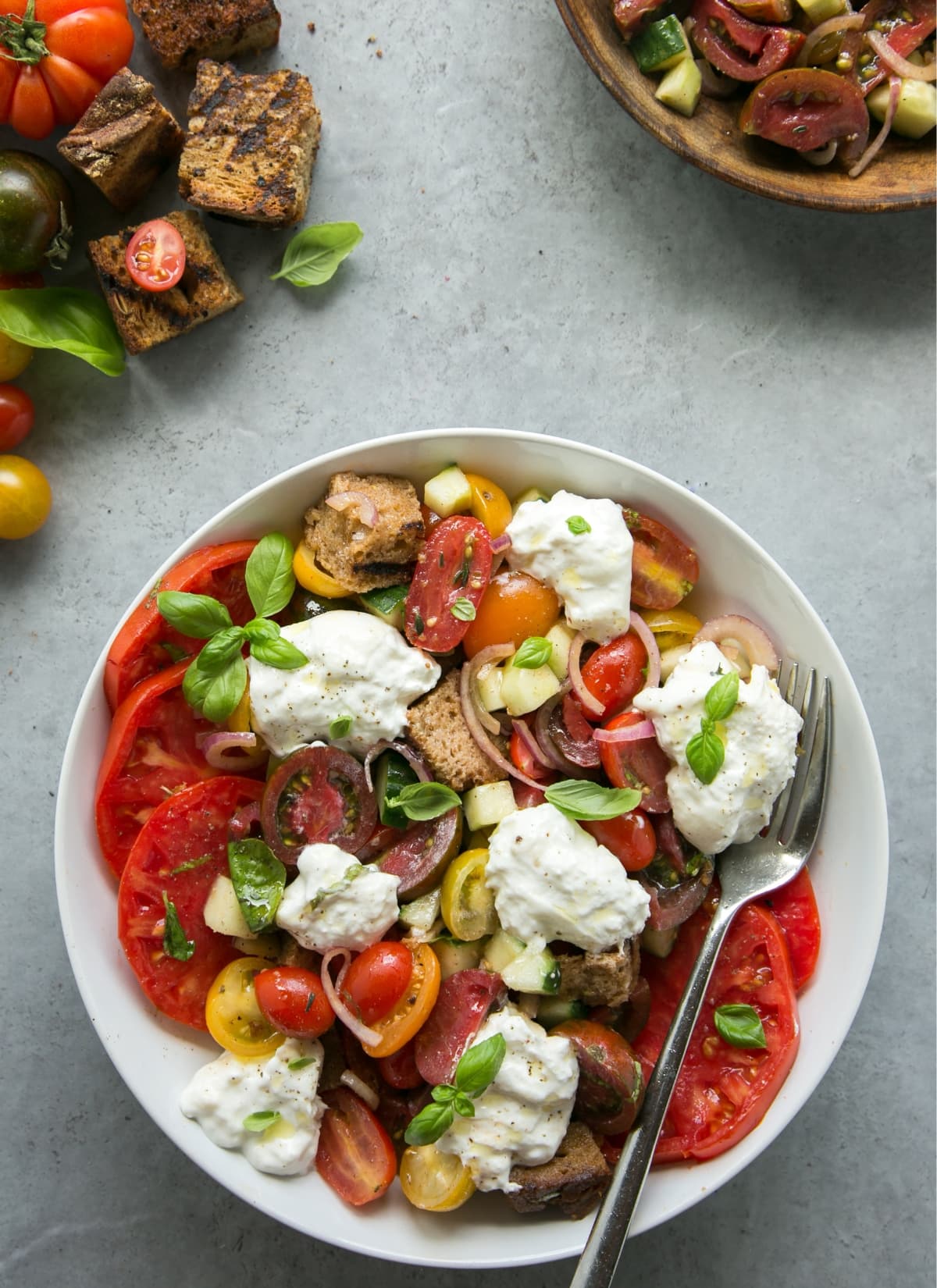 burrata panzanella salad.