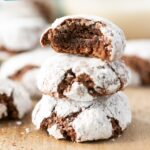 gluten-free chocolate almond cookies, image with text for Pinterest.