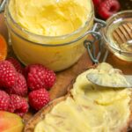 homemade honey butter, image with text for Pinterest.