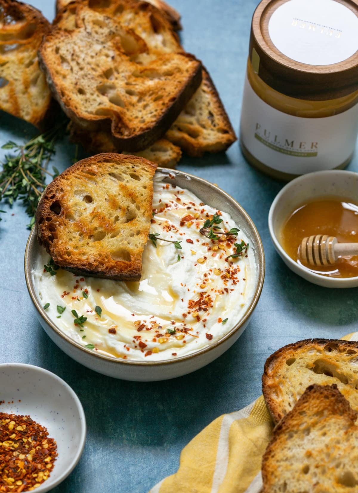 Whipped ricotta with honey.