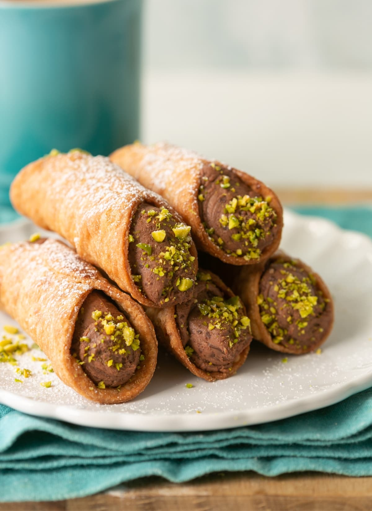 sicilian cannoli with ricotta filling.