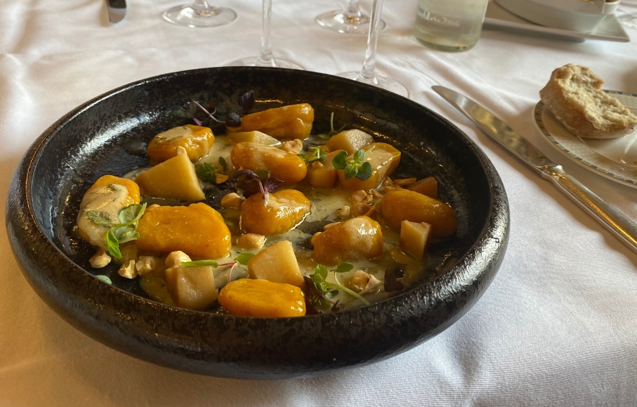 Gnocchi with hazelnut butter.