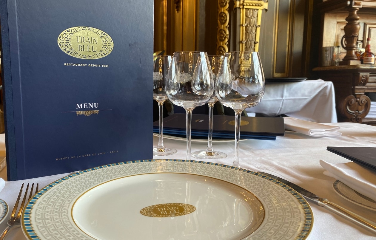 Le train bleu restaurant menu.