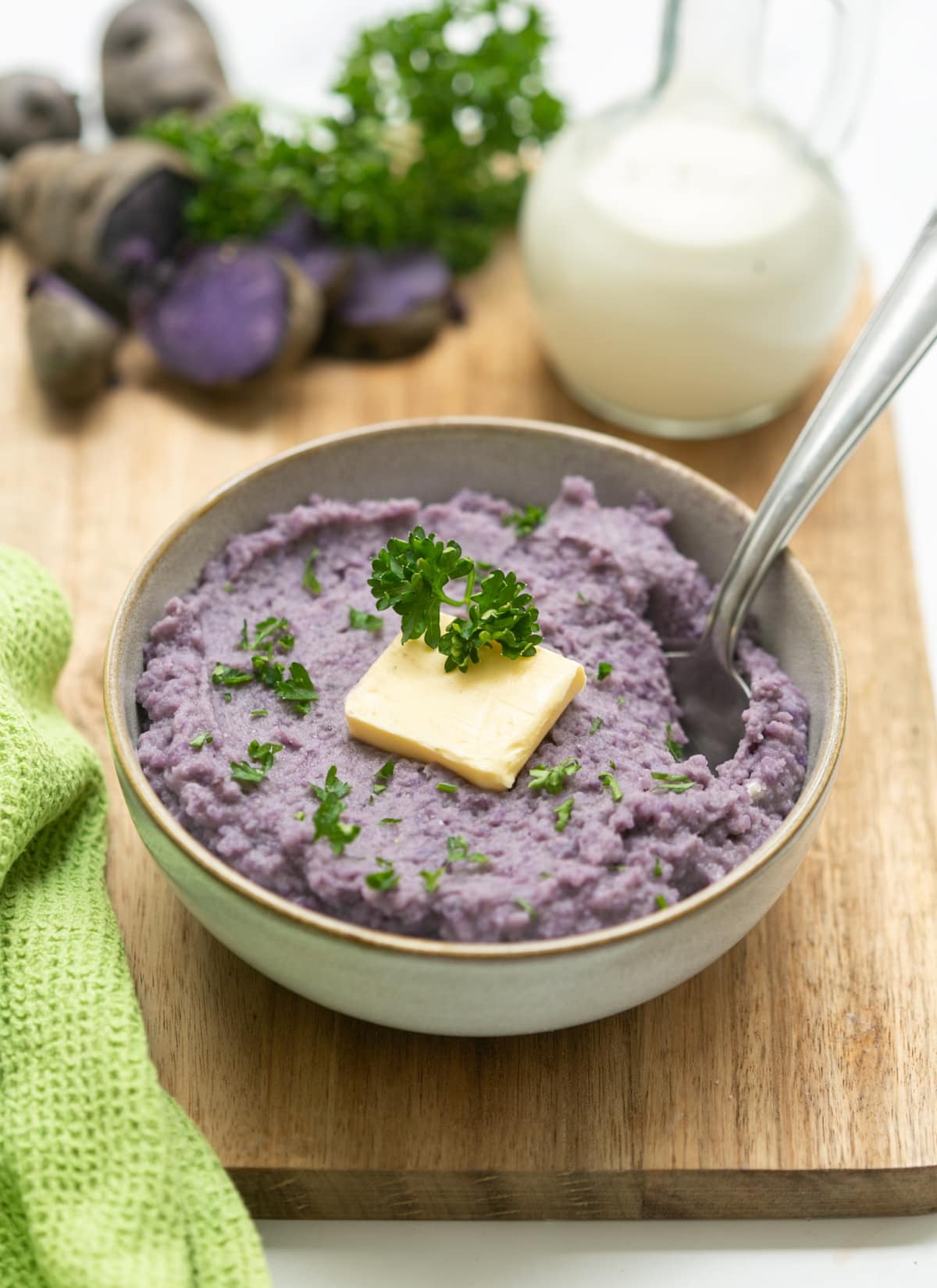 mashed purple potatoes.