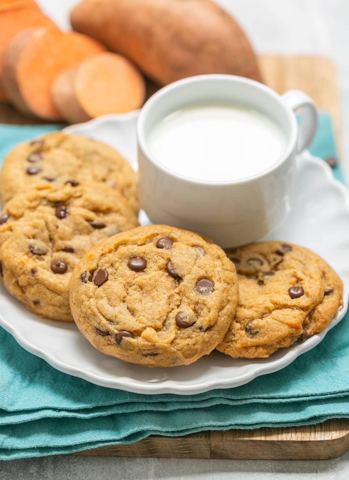 sweet potato cookies with chocolate chips.