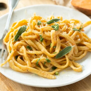 homemade sweet potato pasta.