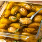 potatoes confit. Image with text for Pinterest.