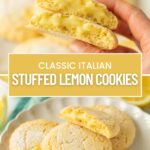 italian stuffed lemon cookies. Image with text for Pinterest.