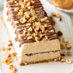 Italian gelato cake with hazelnut and chocolate flavor.