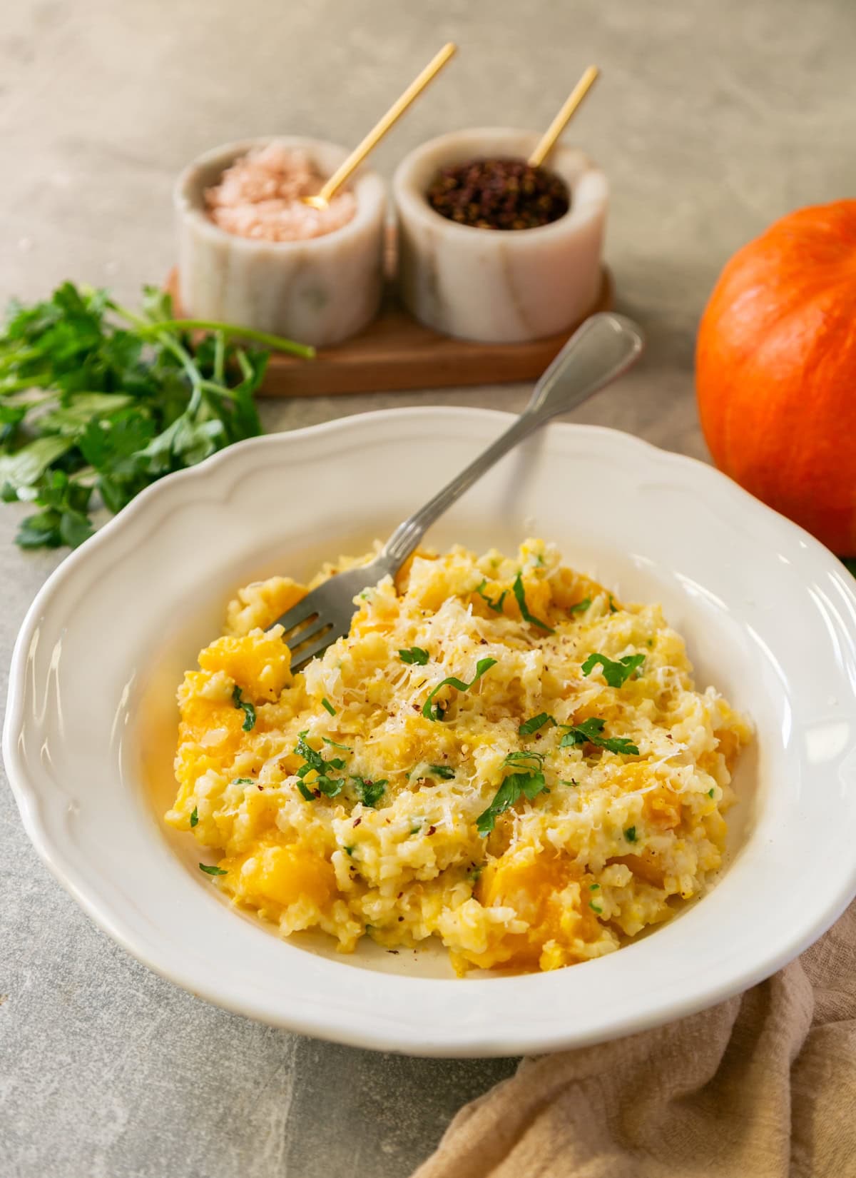 slow cooker pumpkin risotto.