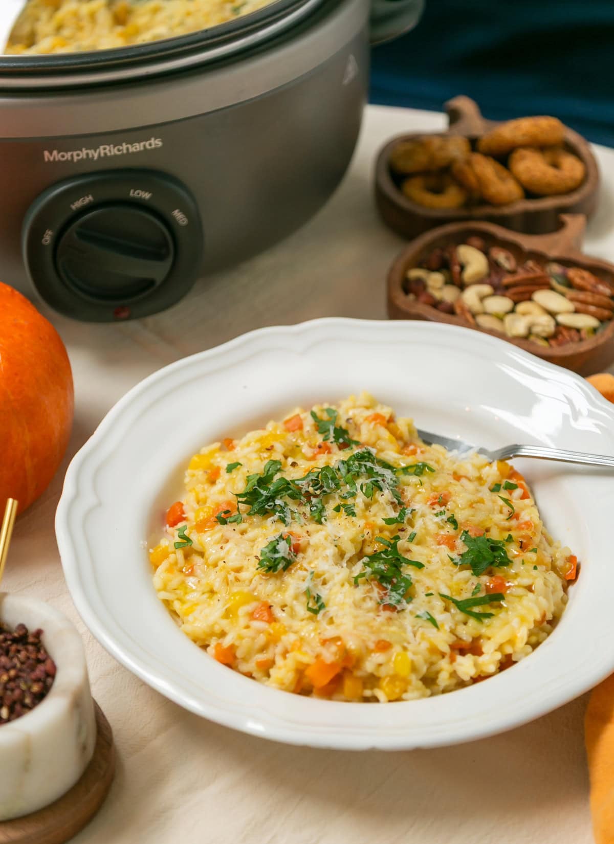 slow cooker risotto with pumpkin.