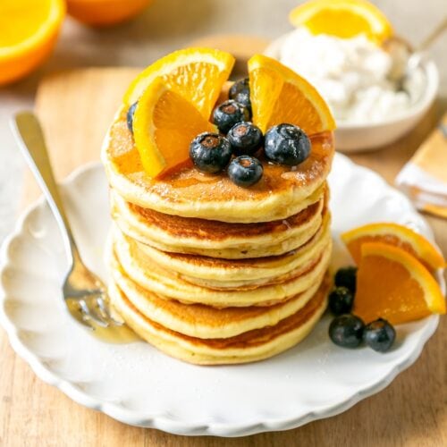 orange pancakes with ricotta cheese